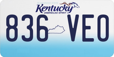 KY license plate 836VEO