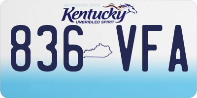 KY license plate 836VFA