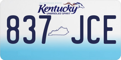 KY license plate 837JCE