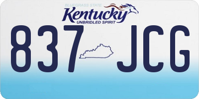 KY license plate 837JCG