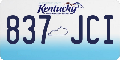 KY license plate 837JCI