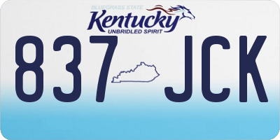 KY license plate 837JCK