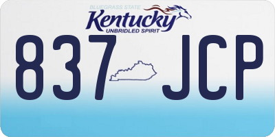 KY license plate 837JCP