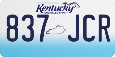 KY license plate 837JCR