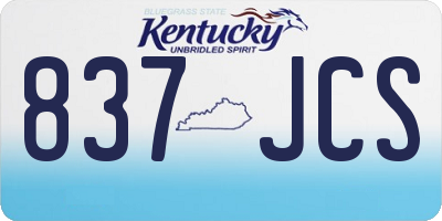 KY license plate 837JCS