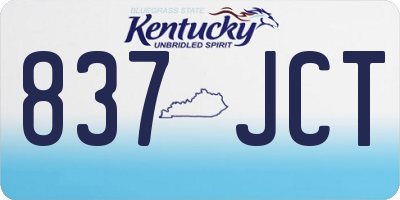 KY license plate 837JCT