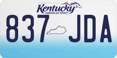 KY license plate 837JDA