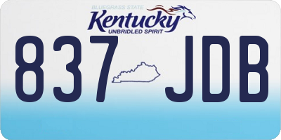 KY license plate 837JDB