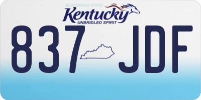KY license plate 837JDF