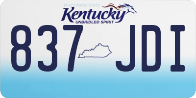 KY license plate 837JDI