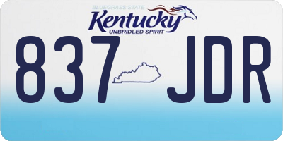 KY license plate 837JDR