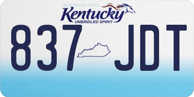 KY license plate 837JDT