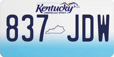 KY license plate 837JDW
