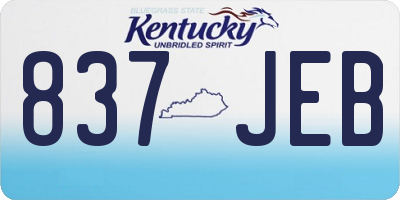 KY license plate 837JEB