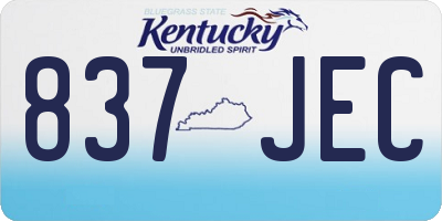 KY license plate 837JEC