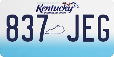 KY license plate 837JEG