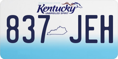 KY license plate 837JEH