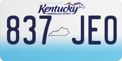 KY license plate 837JEO