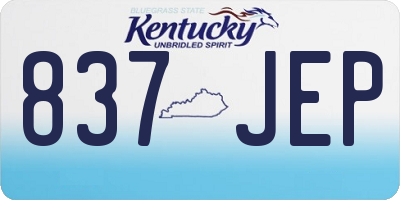 KY license plate 837JEP