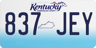 KY license plate 837JEY