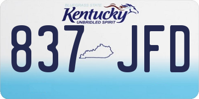 KY license plate 837JFD