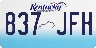 KY license plate 837JFH