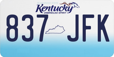 KY license plate 837JFK