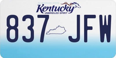 KY license plate 837JFW