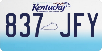 KY license plate 837JFY