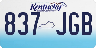 KY license plate 837JGB