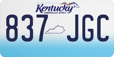 KY license plate 837JGC