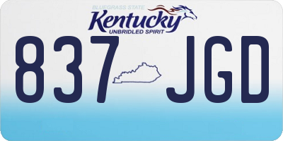 KY license plate 837JGD