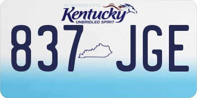 KY license plate 837JGE