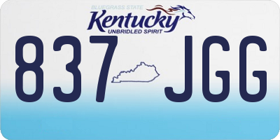 KY license plate 837JGG