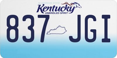 KY license plate 837JGI