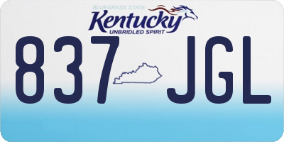 KY license plate 837JGL