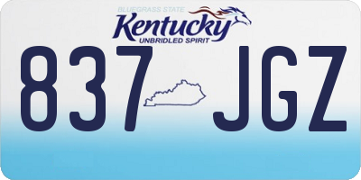 KY license plate 837JGZ