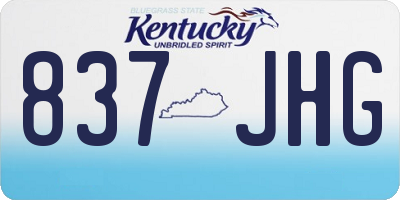 KY license plate 837JHG