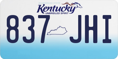 KY license plate 837JHI