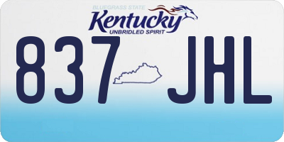 KY license plate 837JHL