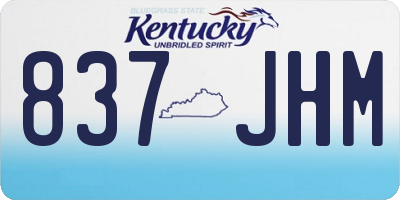 KY license plate 837JHM