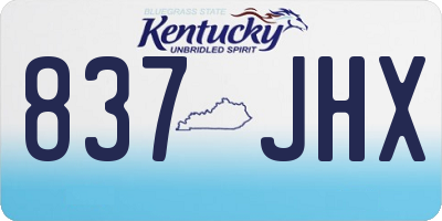 KY license plate 837JHX