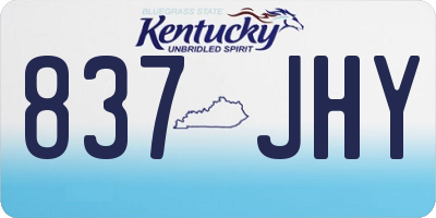 KY license plate 837JHY