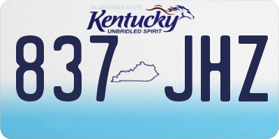 KY license plate 837JHZ