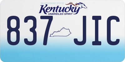 KY license plate 837JIC