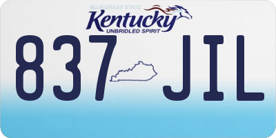 KY license plate 837JIL