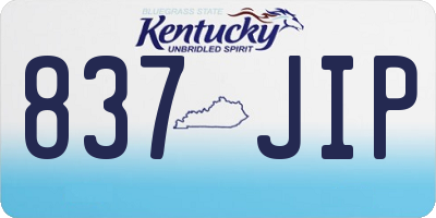 KY license plate 837JIP