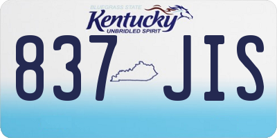 KY license plate 837JIS