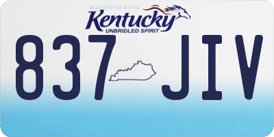 KY license plate 837JIV