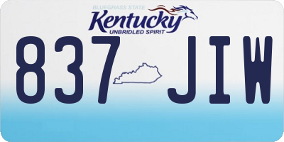 KY license plate 837JIW